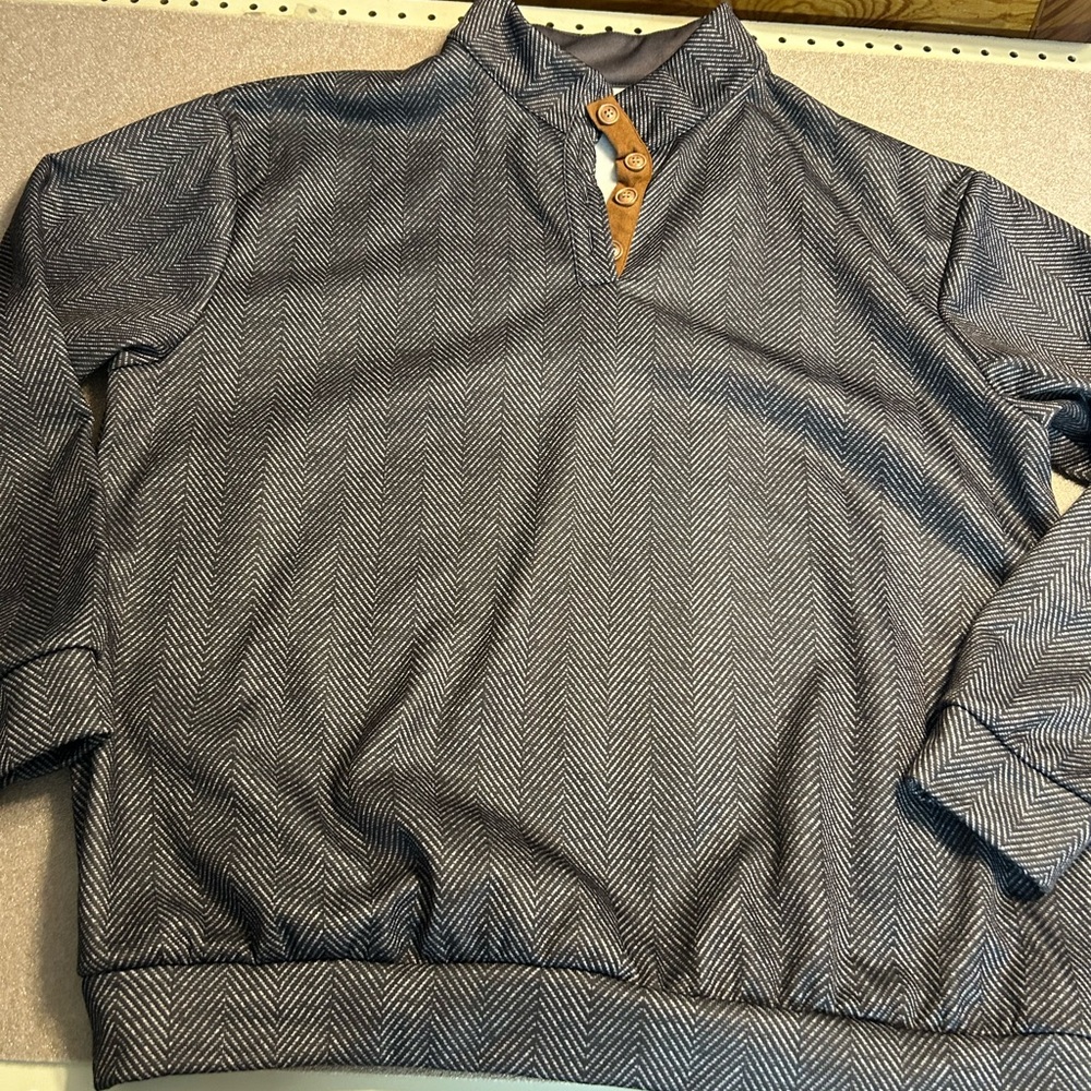 Men’s Western‎ Vintage Herringbone Print Sweatshirt 2XL